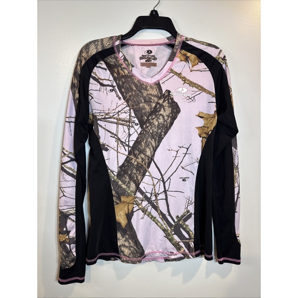 Mossy Oak Break Up Infinity Size Small S Pink Camouflage Long Sleeve Stretch